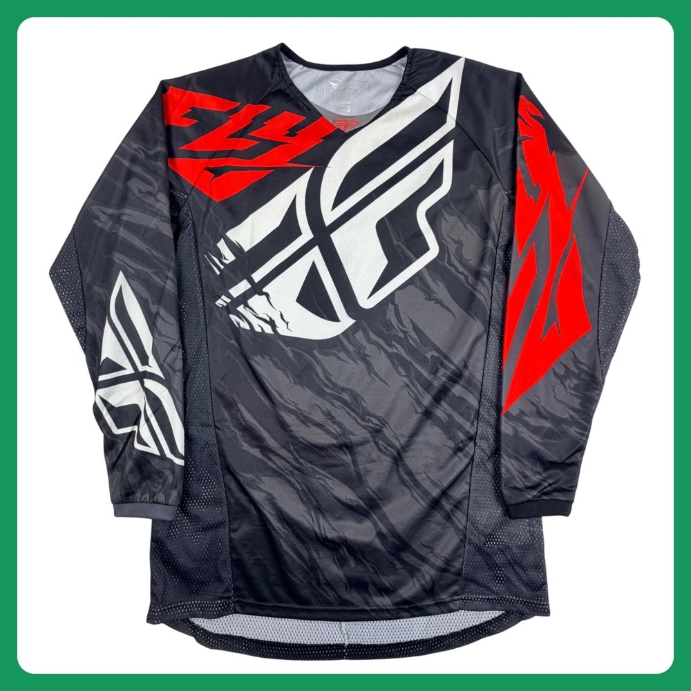 Fly Racing Kinetic Relapse Motocross‎ Jersey Men Small Black Red Moto Bike MX